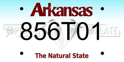 856T01 Arkansas License Plate