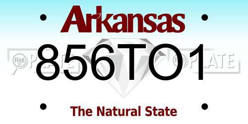 856TO1 Arkansas License Plate