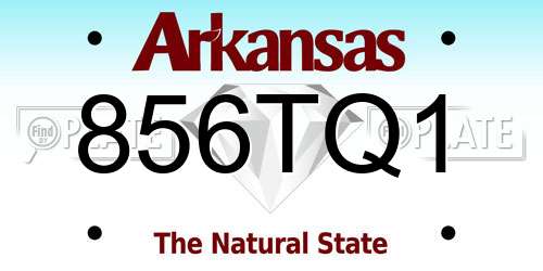 856TQ1 Arkansas License Plate