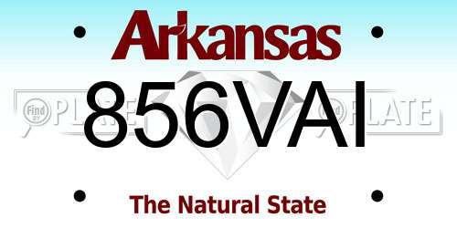 856VAI Arkansas License Plate