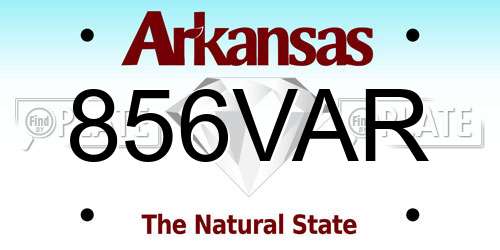 856VAR Arkansas License Plate