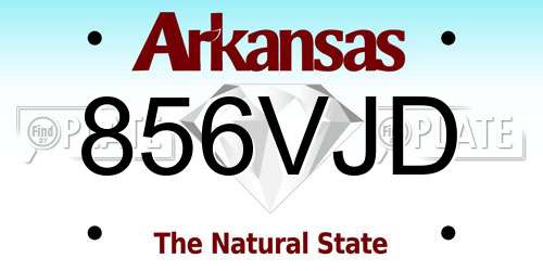856VJD Arkansas License Plate