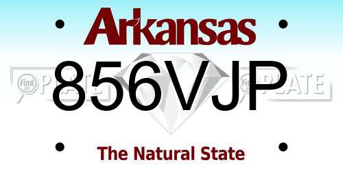 856VJP Arkansas License Plate