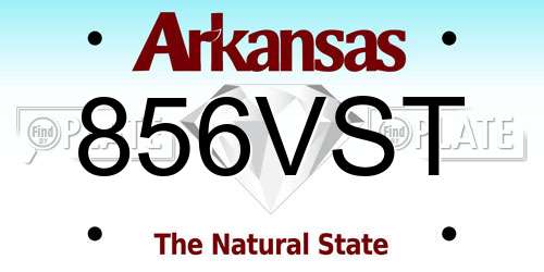 856VST Arkansas License Plate
