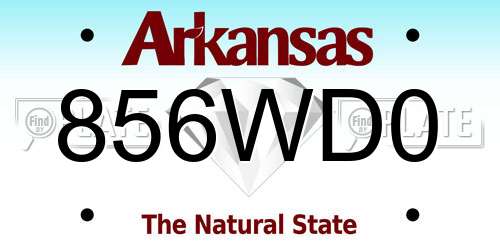 856WD0 Arkansas License Plate