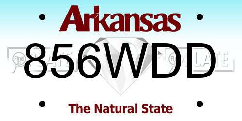 856WDD Arkansas License Plate