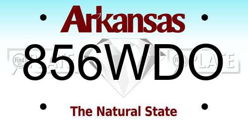 856WDO Arkansas License Plate