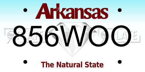 856WOO Arkansas License Plate