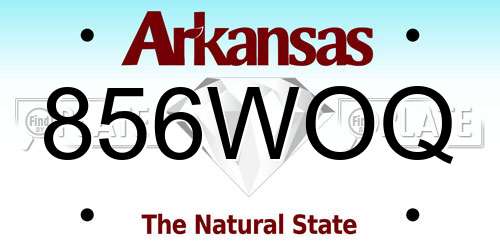 856WOQ Arkansas License Plate