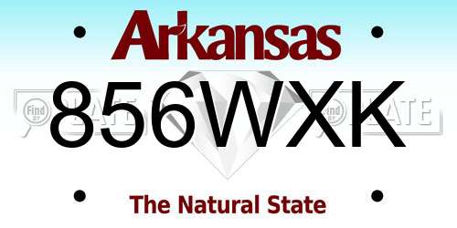 856WXK Arkansas License Plate