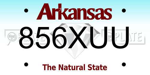 856XUU Arkansas License Plate