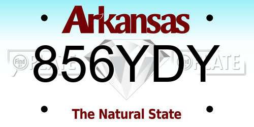 856YDY Arkansas License Plate