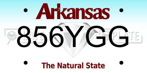856YGG Arkansas License Plate