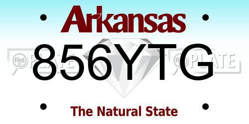 856YTG Arkansas License Plate
