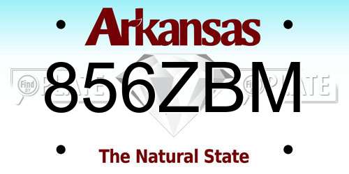 856ZBM Arkansas License Plate