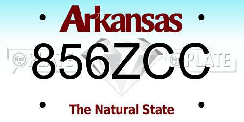 856ZCC Arkansas License Plate