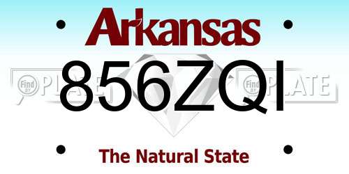 856ZQI Arkansas License Plate