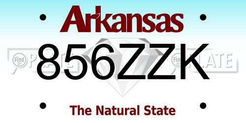856ZZK Arkansas License Plate