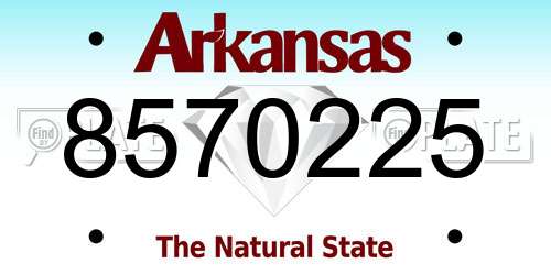 8570225 Arkansas License Plate