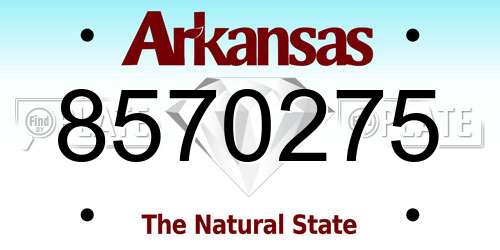 8570275 Arkansas License Plate