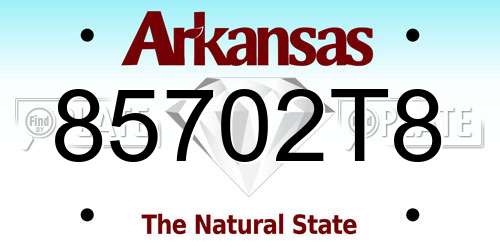 85702T8 Arkansas License Plate