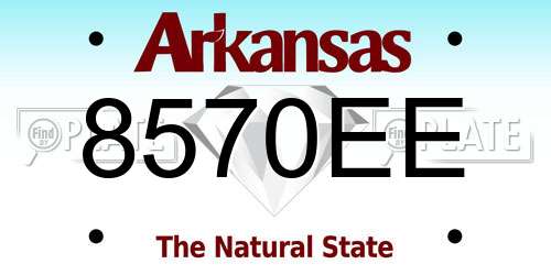 8570EE Arkansas License Plate