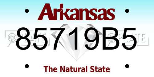 85719B5 Arkansas License Plate