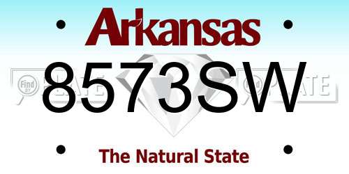 8573SW Arkansas License Plate