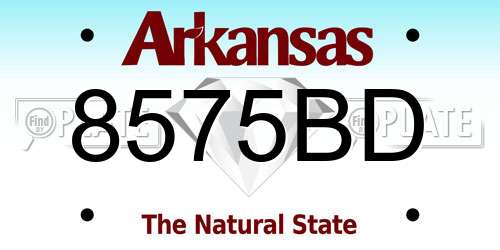 8575BD Arkansas License Plate