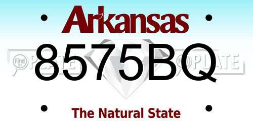 8575BQ Arkansas License Plate