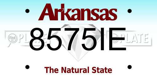 8575IE Arkansas License Plate