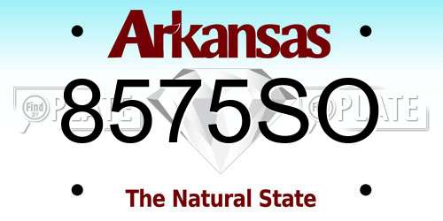 8575SO Arkansas License Plate