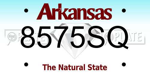 8575SQ Arkansas License Plate