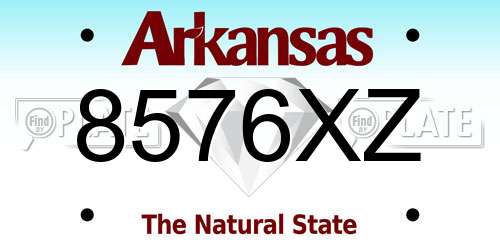 8576XZ Arkansas License Plate