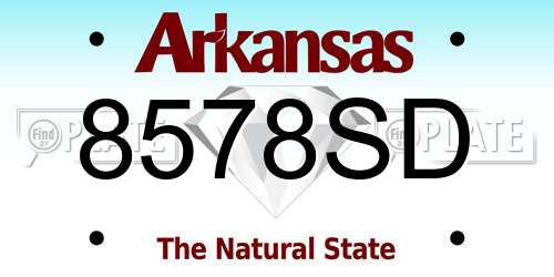 8578SD Arkansas License Plate