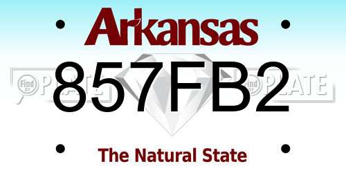 857FB2 Arkansas License Plate