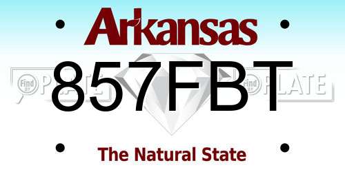 857FBT Arkansas License Plate