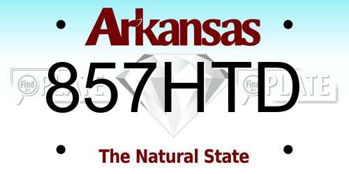 857HTD Arkansas License Plate