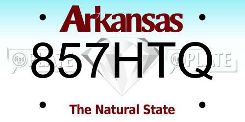 857HTQ Arkansas License Plate