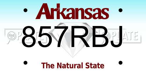 857RBJ Arkansas License Plate
