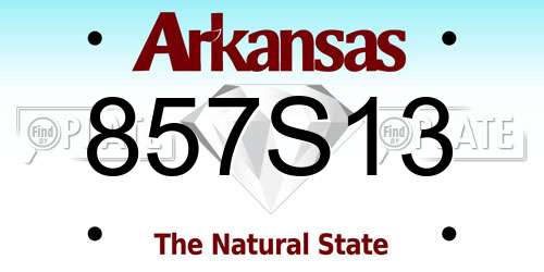 857S13 Arkansas License Plate