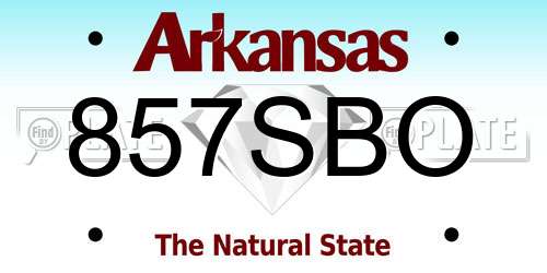 857SBO Arkansas License Plate