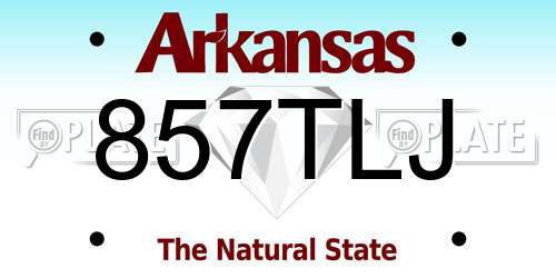 857TLJ Arkansas License Plate