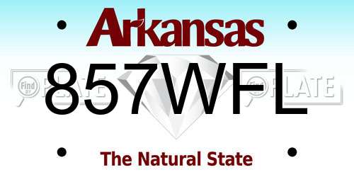 857WFL Arkansas License Plate