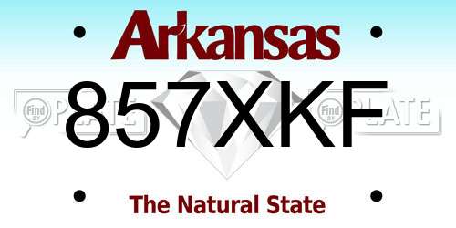 857XKF Arkansas License Plate