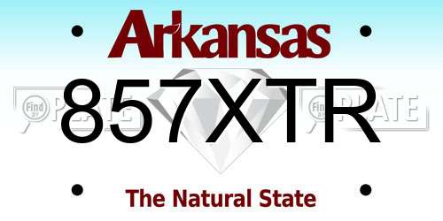 857XTR Arkansas License Plate