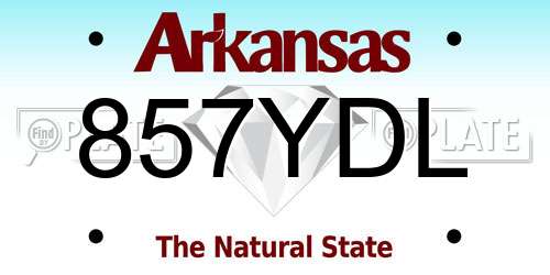 857YDL Arkansas License Plate