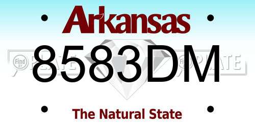 8583DM Arkansas License Plate