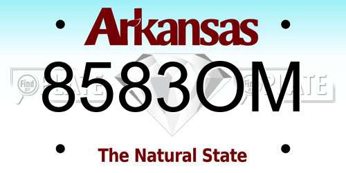 8583OM Arkansas License Plate