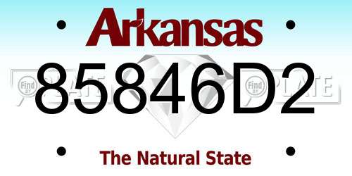 85846D2 Arkansas License Plate